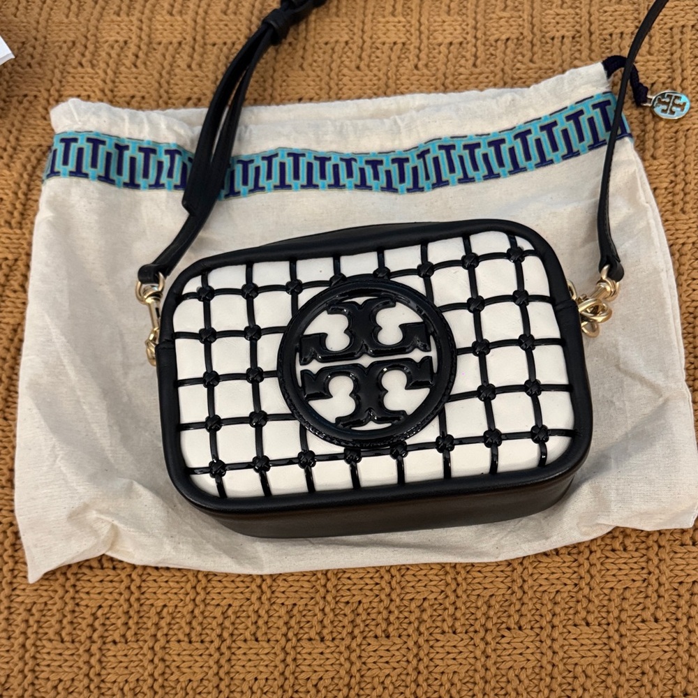 Tory Burch Black and Cream Crossbody Bag